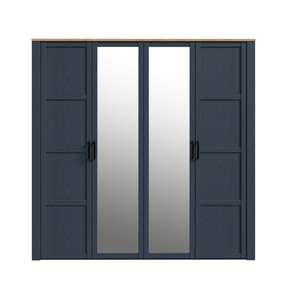 Dulap Boho Cu 4 Usi, Stejar Riviera Si Stejar Bleumarin, 215.9 Cm