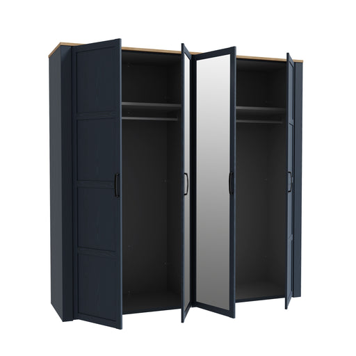 Dulap Boho Cu 4 Usi, Stejar Riviera Si Stejar Bleumarin, 215.9 Cm