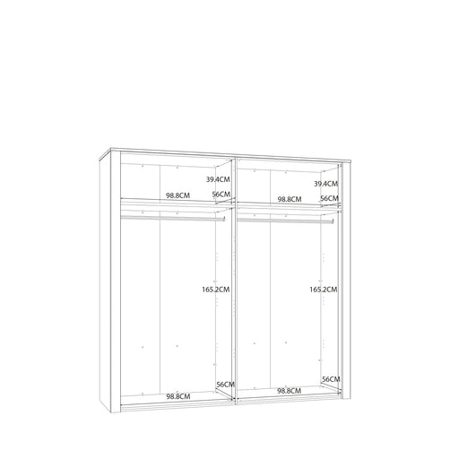 Dulap Boho Cu 4 Usi, Stejar Riviera Si Stejar Bleumarin, 215.9 Cm