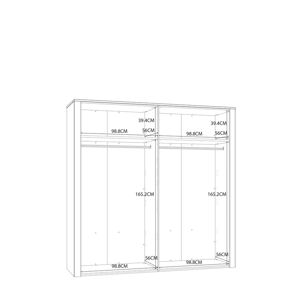 Dulap Boho Cu 4 Usi, Stejar Riviera Si Stejar Bleumarin, 215.9 Cm