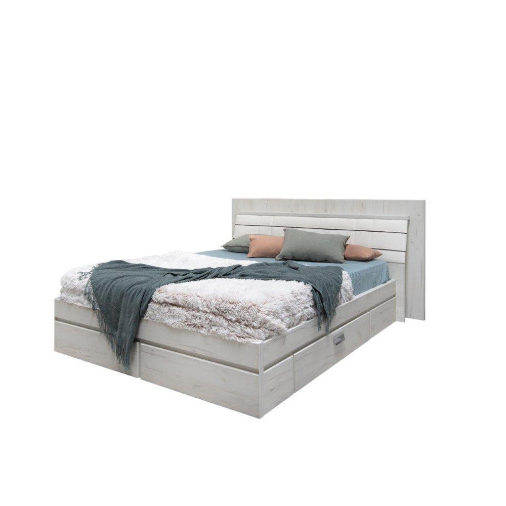 Set Mobila Dormitor Vanity Cu Pat 160 X 200 Cm, Dulap si 2 Noptiere