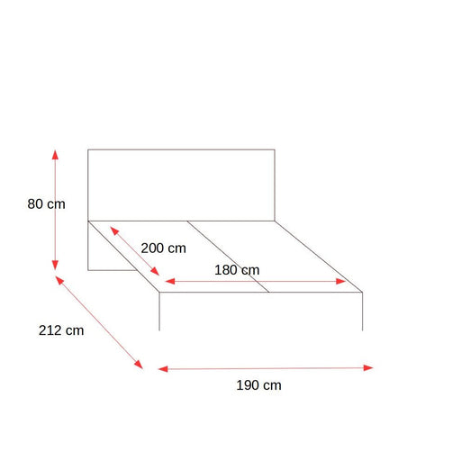 Pat Dormitor Thea cu saltea, Dimensiune Saltea 180 x 200 Cm