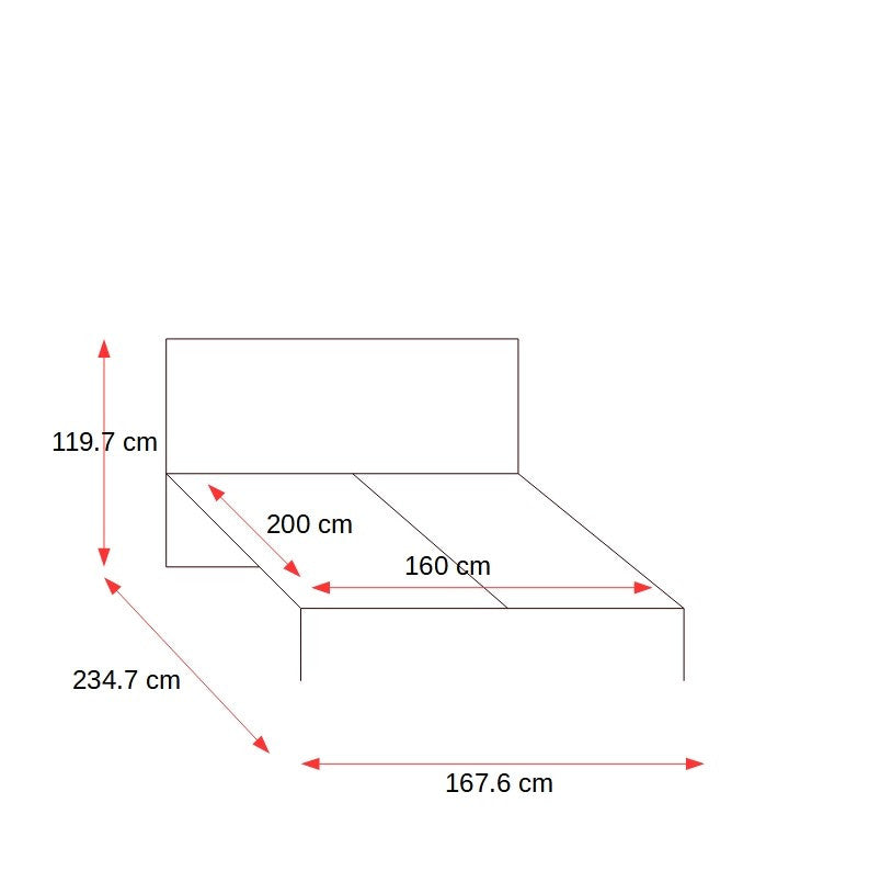 Pat Jakarta, Dimensiune Saltea 160 x 200 Cm, Stejar Structurat,