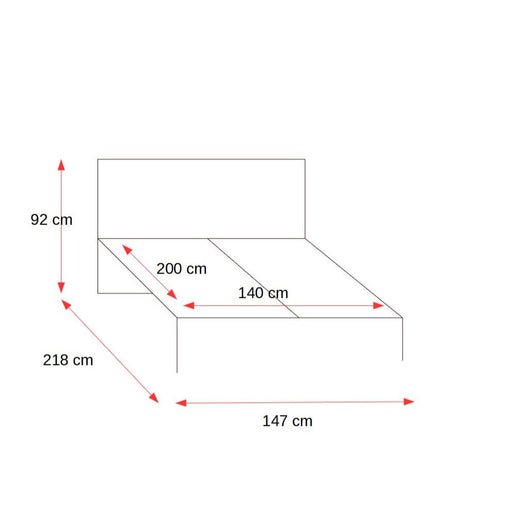 Pat Tentro Dimensiune Saltea 140 x 200 Cm, Cu Somiera Rabatabila Si Lada De Depozitare, Stejar Alb Si Stirling