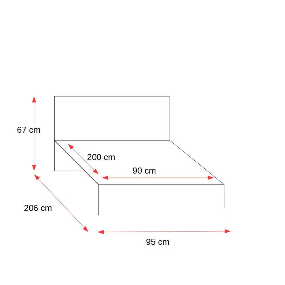 Pat Poka, Dimensiune Saltea 90 x 200 CmGrafit Si Fag Ibsen Si Gri Deschis