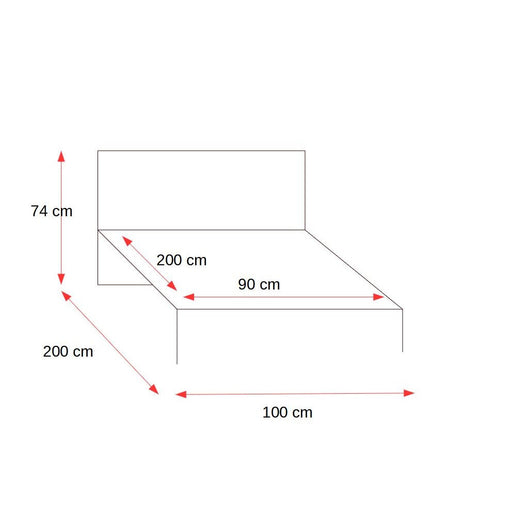 Pat Ramona Dimensiune Saltea 90 x 200 Cm, Lacuit, Lemn Masiv, Natur