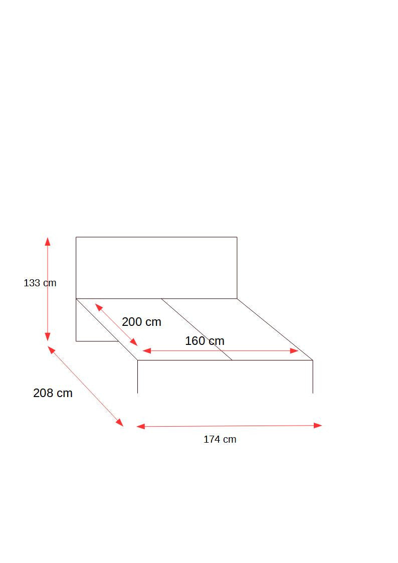 Pat tapitat Marin, Dimensiune Saltea 160 x 200 Cm, Somiera Rabatabila