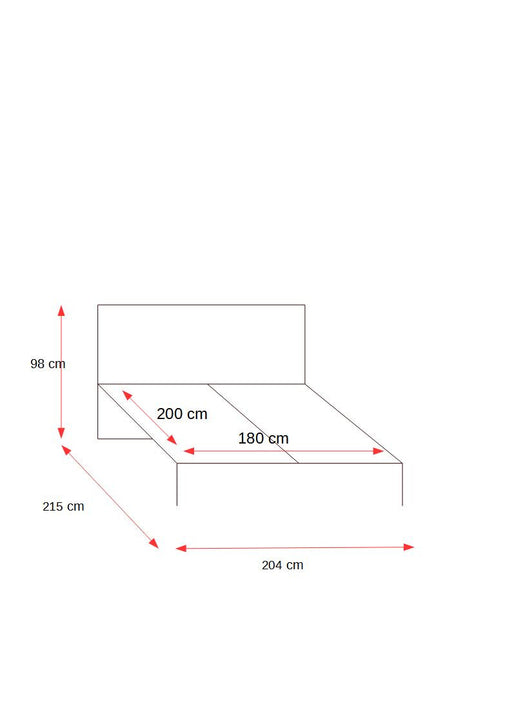 Pat Jasmine, Dimensiune Saltea 180 x 200 Cm, Pin Alb Si Pin Antic