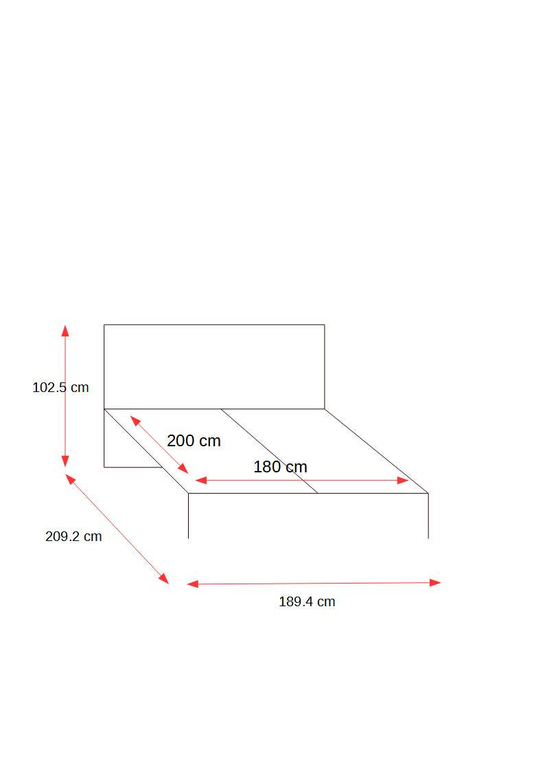 Pat Moondust, Dimensiune Saltea 180 x 200 Cm, Stejar Alb Si Gri Kalamos