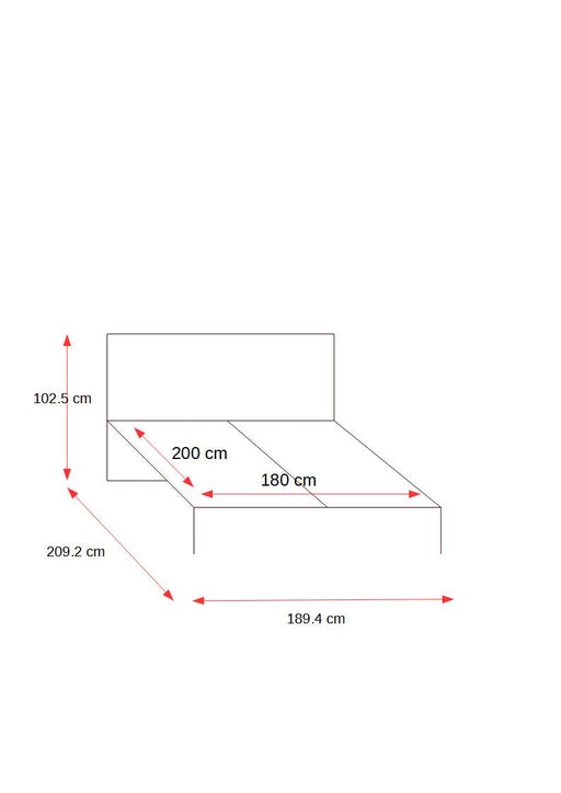 Pat Moondust, Dimensiune Saltea 180 x 200 Cm, Stejar Alb Si Gri Kalamos
