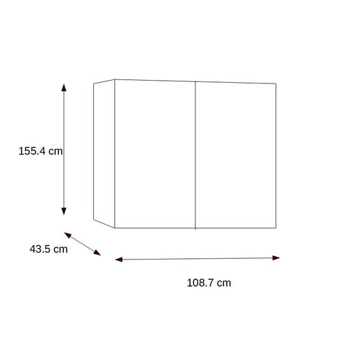 Dulap Cu 2 Usi Tiziano, Stejar Antic Si Bej, 108.7 Cm