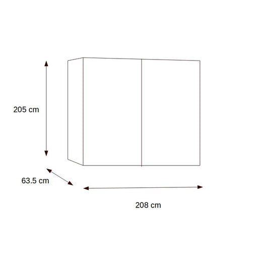 Dulap Saint Tropez, 3 Usi si 2 Sertare, Vopsit Negru, 208 Cm