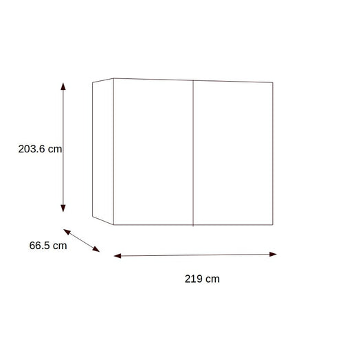 Dulap Dormitor cu 2 usi culisante Verona Bianco, Alb, 219 Cm