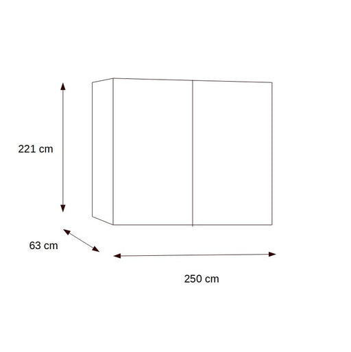 Dulap Vant Cu Led, Cu 4 Usi, Stejar Artizan Si Negru, 250 Cm