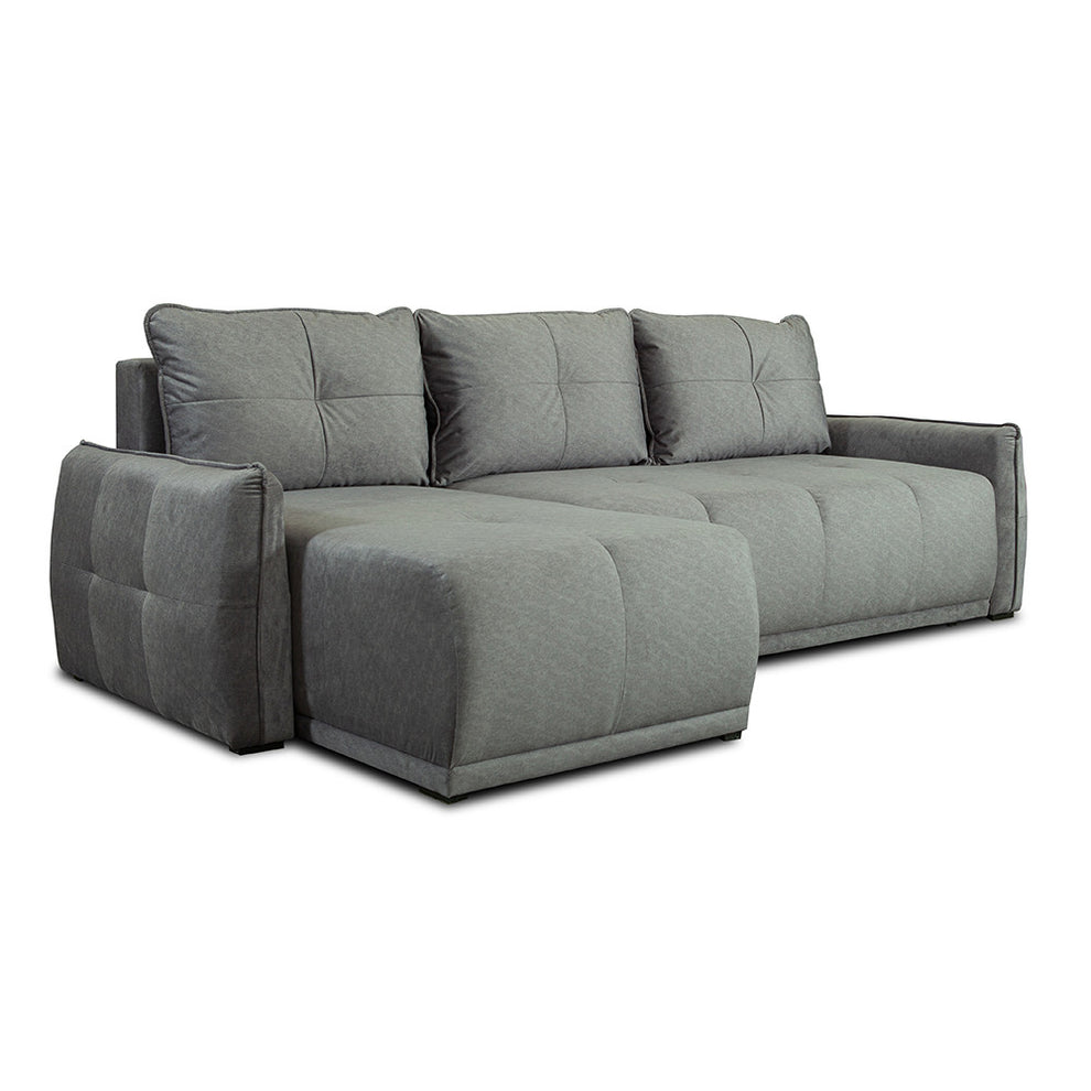 Coltar Extensibil Joy, Lada Depozitare, Interschimbabil Stanga/Dreapta,Gri, 254 Cm