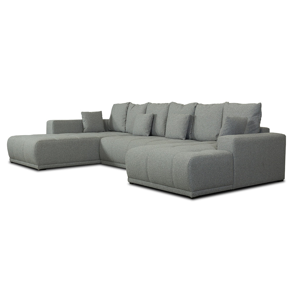 Coltar U Extensibil Otis Stanga, 6 Locuri, Lada Depozitare, Gri, 357 Cm