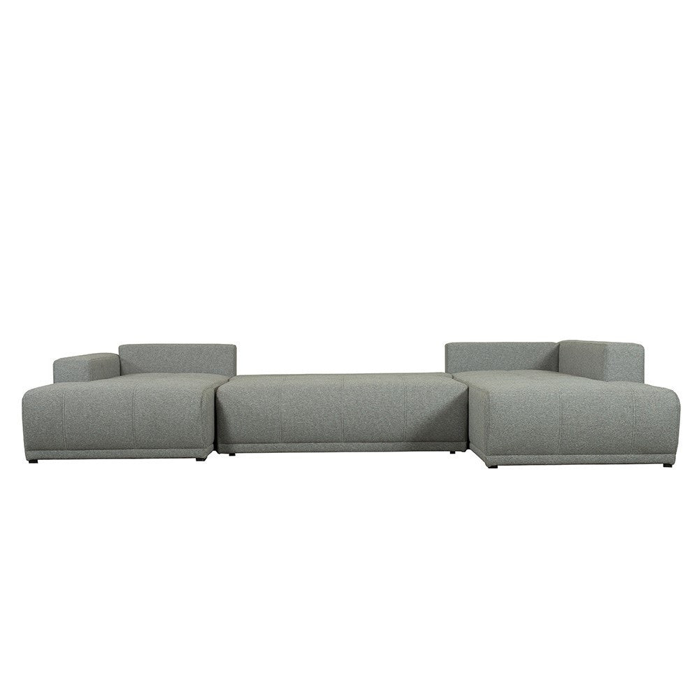 Coltar U Extensibil Otis Dreapta, 6 Locuri, Lada Depozitare, Gri, 357 Cm