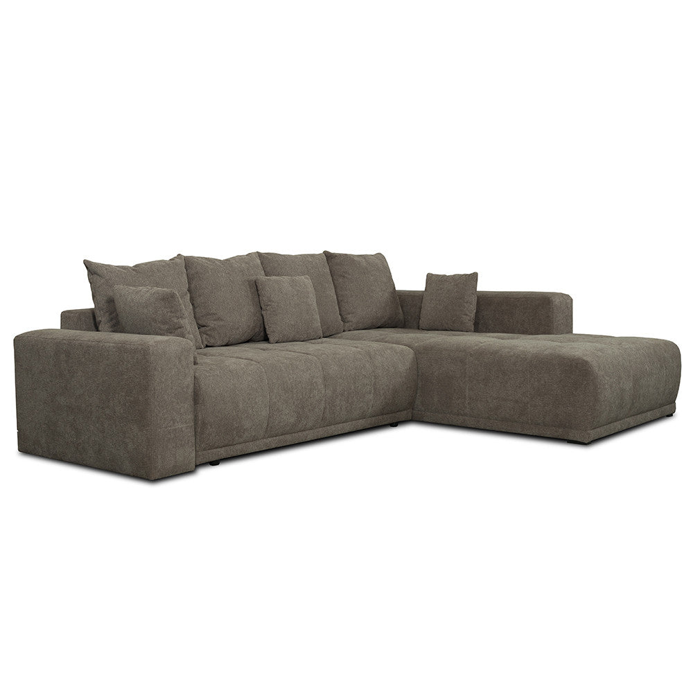 Coltar Extensibil Cu Otoman Dreapta Otis, 5 Locuri, Lada Depozitare, Maro, 280 Cm