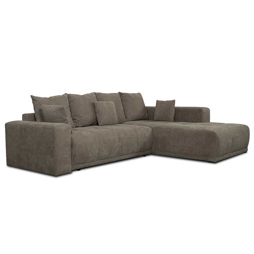 Coltar Extensibil Cu Otoman Dreapta Otis, 5 Locuri, Lada Depozitare, Maro, 280 Cm