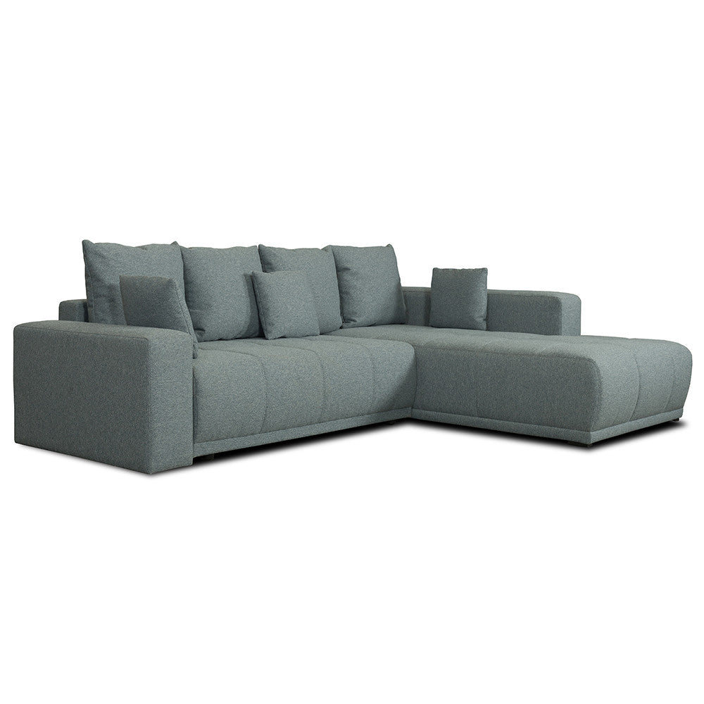Coltar Extensibil Cu Otoman Dreapta Otis, 5 Locuri, Lada Depozitare, Gri Albastrui, 280 Cm
