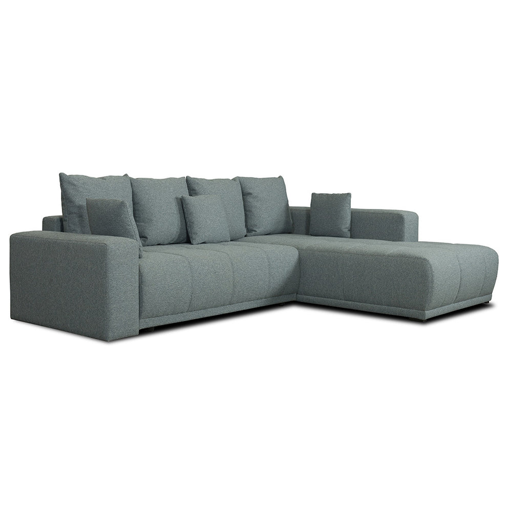 Coltar Extensibil Cu Otoman Dreapta Otis, 5 Locuri, Lada Depozitare, Gri Albastrui, 280 Cm