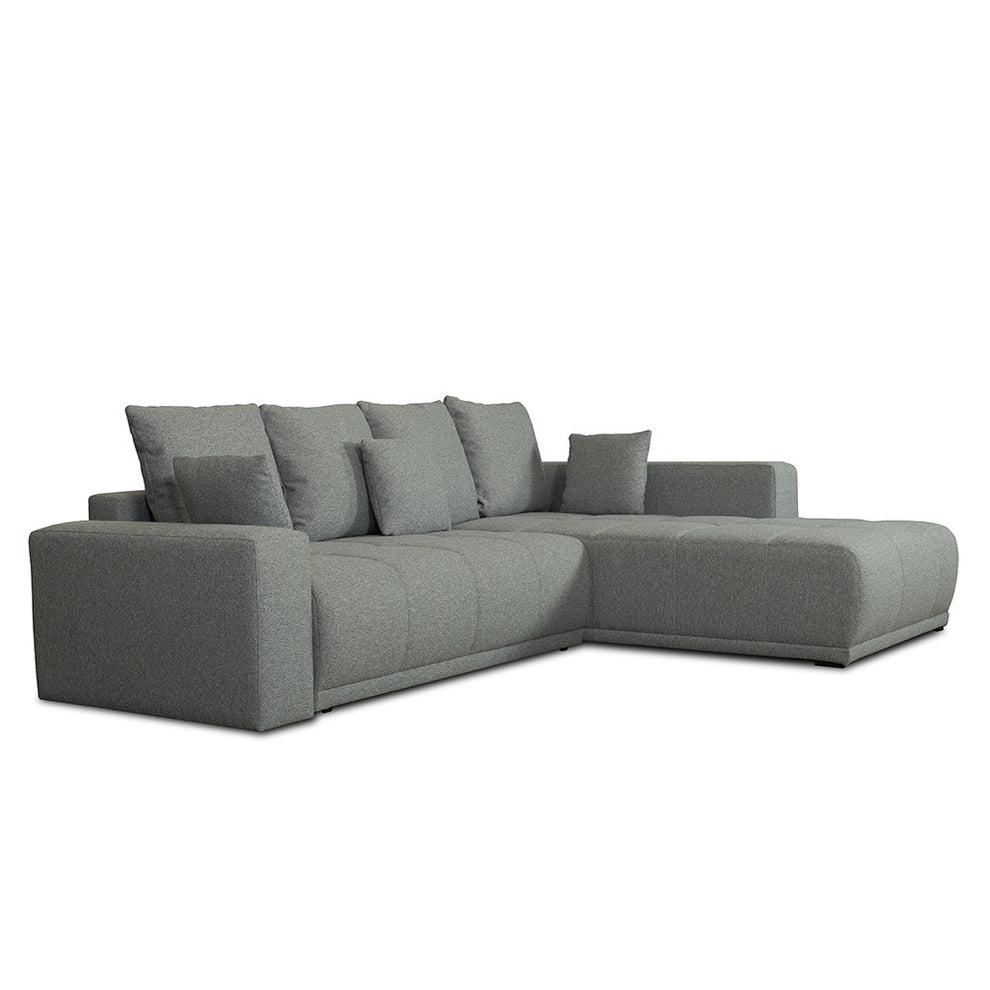Coltar Extensibil Cu Otoman Dreapta Otis, 5 Locuri, Lada Depozitare, Gri, 280 Cm