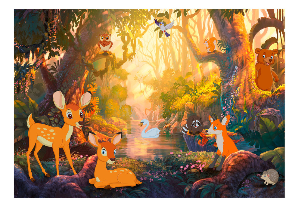 Fototapet Autoadeziv Animals In The Forest 98 X 70 Cm-Resigilat