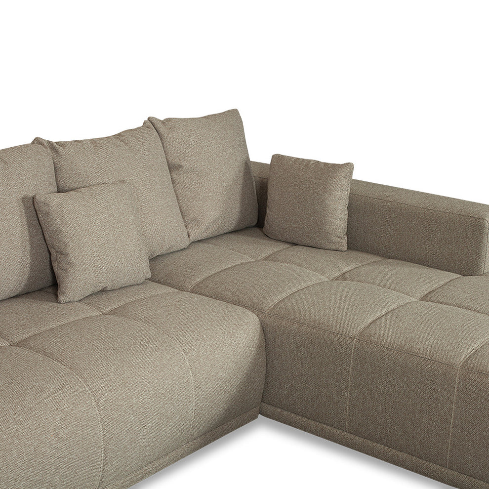 Coltar U Extensibil Otis Dreapta, 6 Locuri, Lada Depozitare, Bej, 357 Cm
