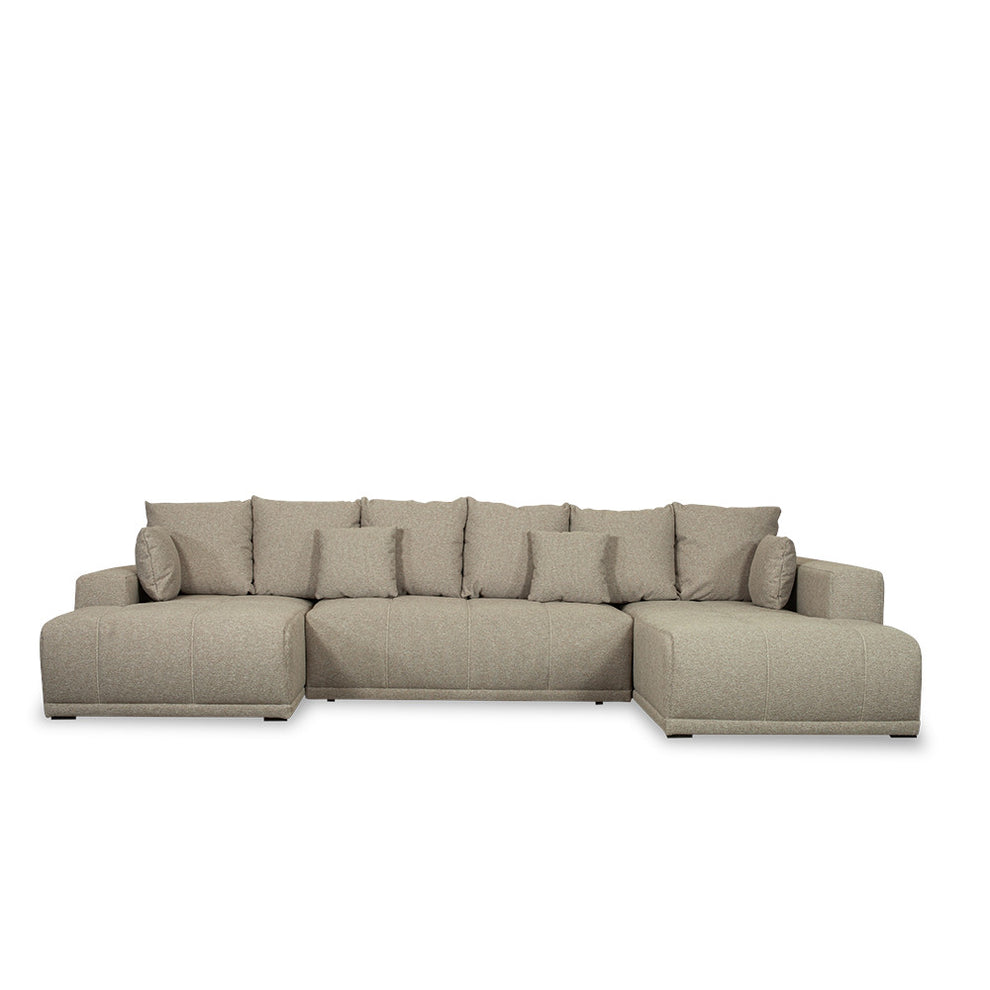 Coltar U Extensibil Otis Dreapta, 6 Locuri, Lada Depozitare, Bej, 357 Cm