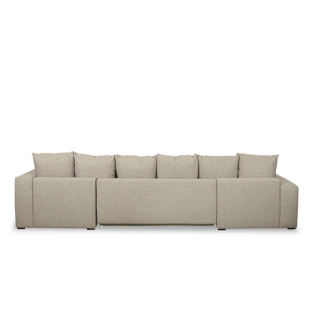 Coltar U Extensibil Otis Dreapta, 6 Locuri, Lada Depozitare, Bej, 357 Cm