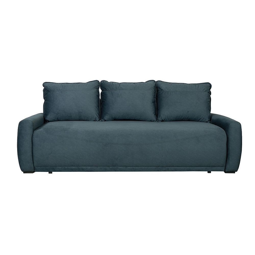 Canapea Extensibila Lea, 3 Locuri, Lada Depozitare, Albastru, 225 Cm
