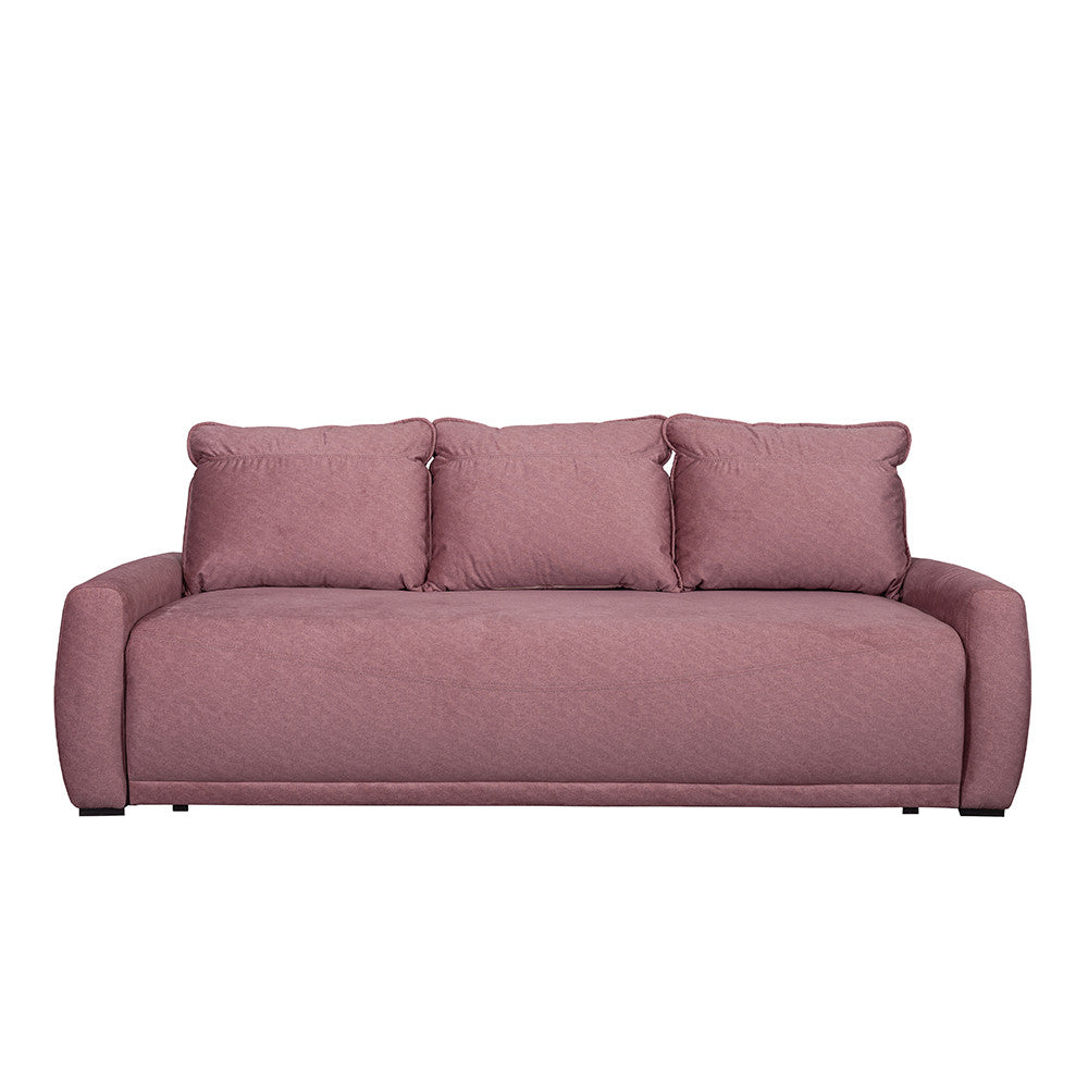 Canapea Extensibila Lea, 3 Locuri, Lada Depozitare, Roz, 225 Cm