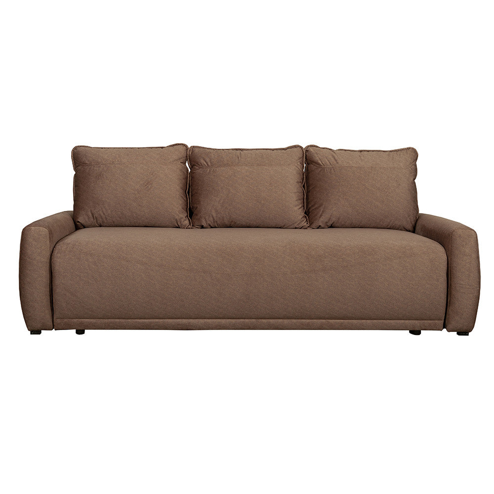 Canapea Extensibila Lea, 3 Locuri, Lada Depozitare, Maro, 225 Cm