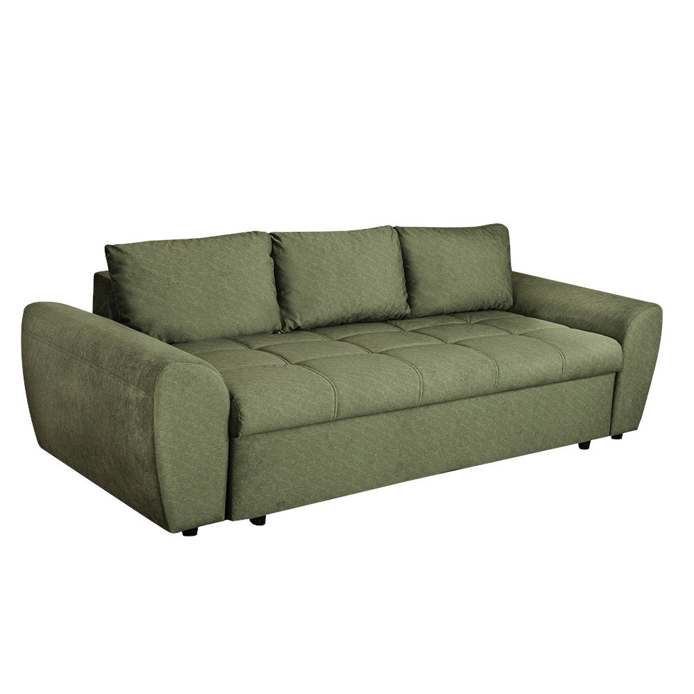 Canapea Extensibila Lorena Lux, 3 Locuri, Spatiu Depozitare, Verde, 250 Cm