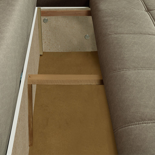 Canapea Extensibila Lorena Lux, 3 Locuri, Spatiu Depozitare, Maro, 250 Cm