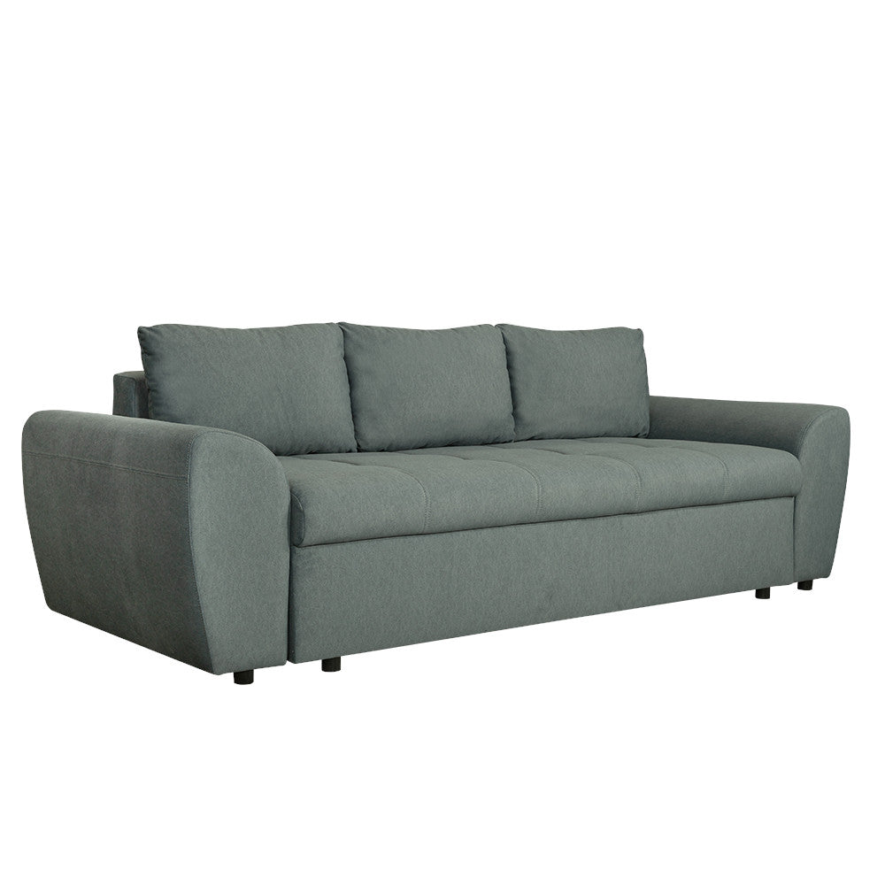 Canapea Extensibila Lorena Lux, 3 Locuri, Spatiu Depozitare, Gri, 250 Cm