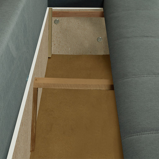 Canapea Extensibila Lorena Lux, 3 Locuri, Spatiu Depozitare, Gri, 250 Cm