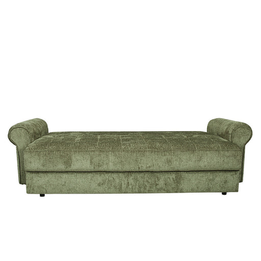 Canapea Extensibila Venezia, 3 Locuri, Lada Depozitare, Tapiterie Verde, 244 Cm