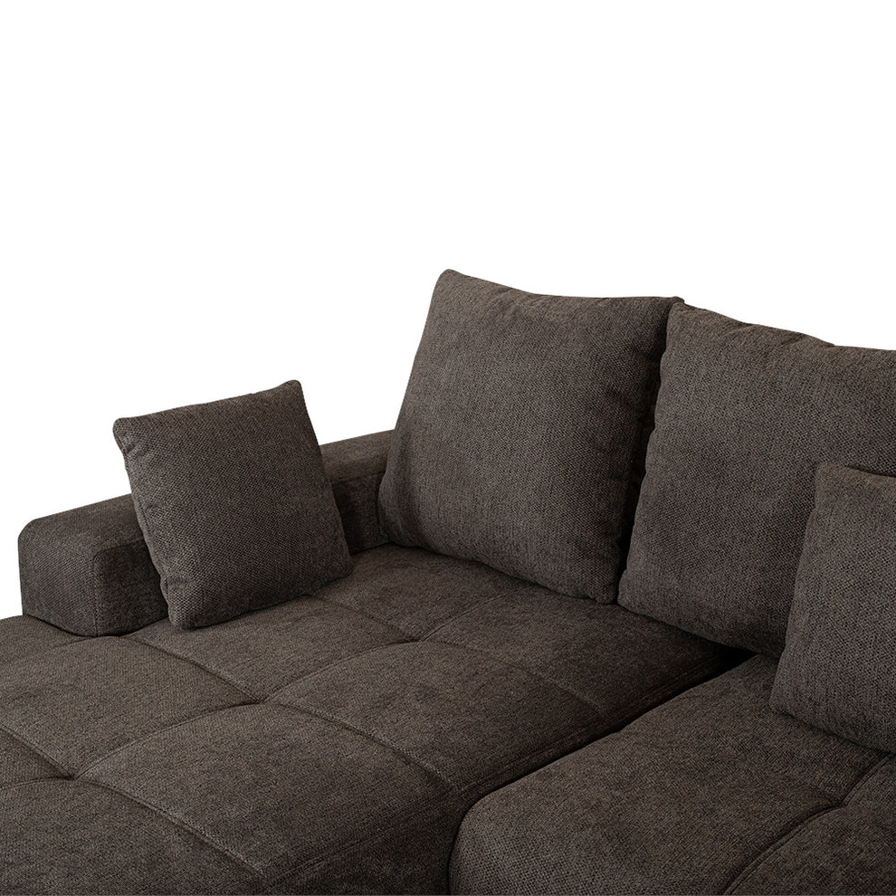 Coltar Extensibil Stanga Otis, 5 Locuri, Lada Depozitare, Gri Inchis, 280 Cm