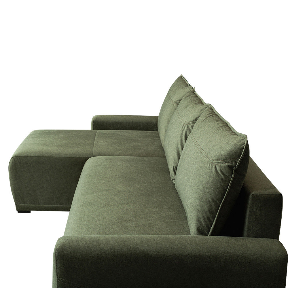 Coltar Extensibil Lea Interschimbabil Stanga/Dreapta, 5 Locuri, Lada Depozitare, Verde