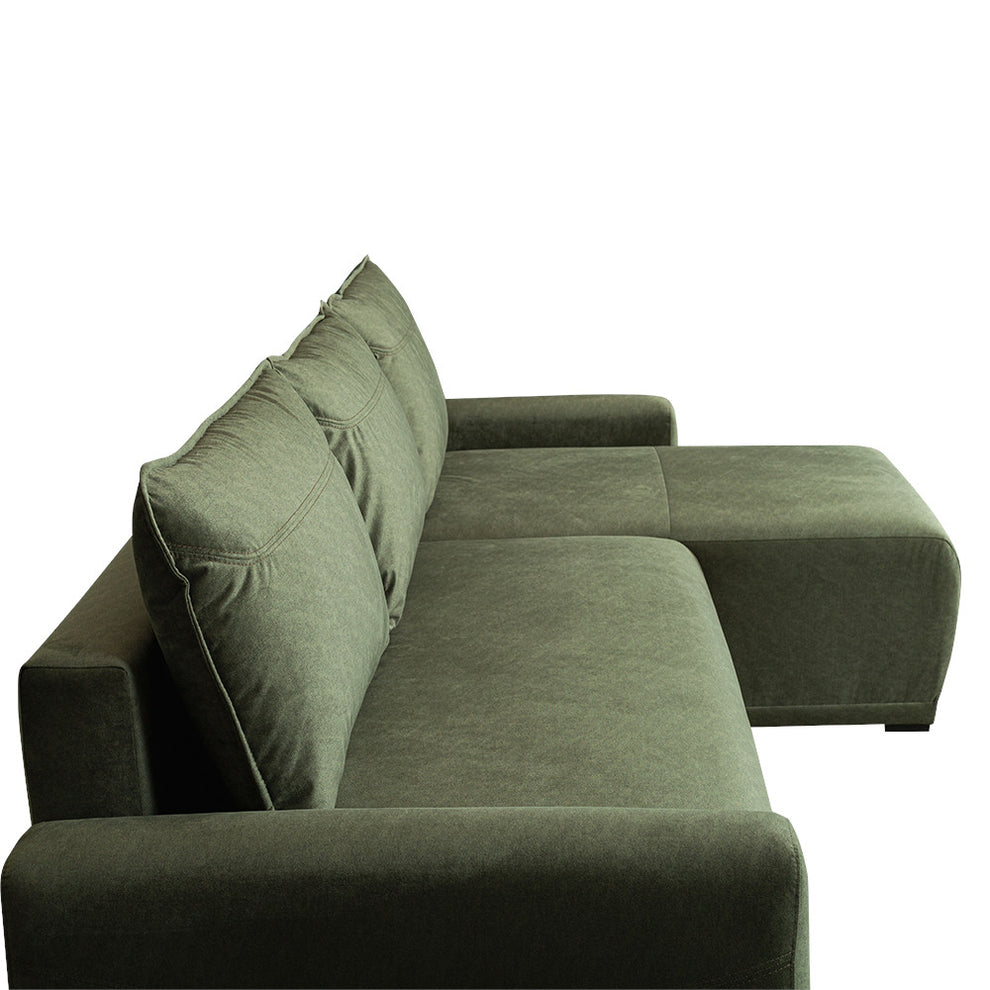 Coltar Extensibil Lea Interschimbabil Stanga/Dreapta, 5 Locuri, Lada Depozitare, Verde