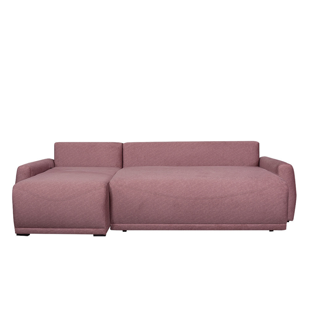 Coltar Extensibil Lea Interschimbabil Stanga/Dreapta, 5 Locuri, Lada Depozitare, Roz, 256 Cm