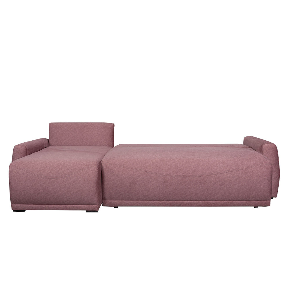 Coltar Extensibil Lea Interschimbabil Stanga/Dreapta, 5 Locuri, Lada Depozitare, Roz, 256 Cm