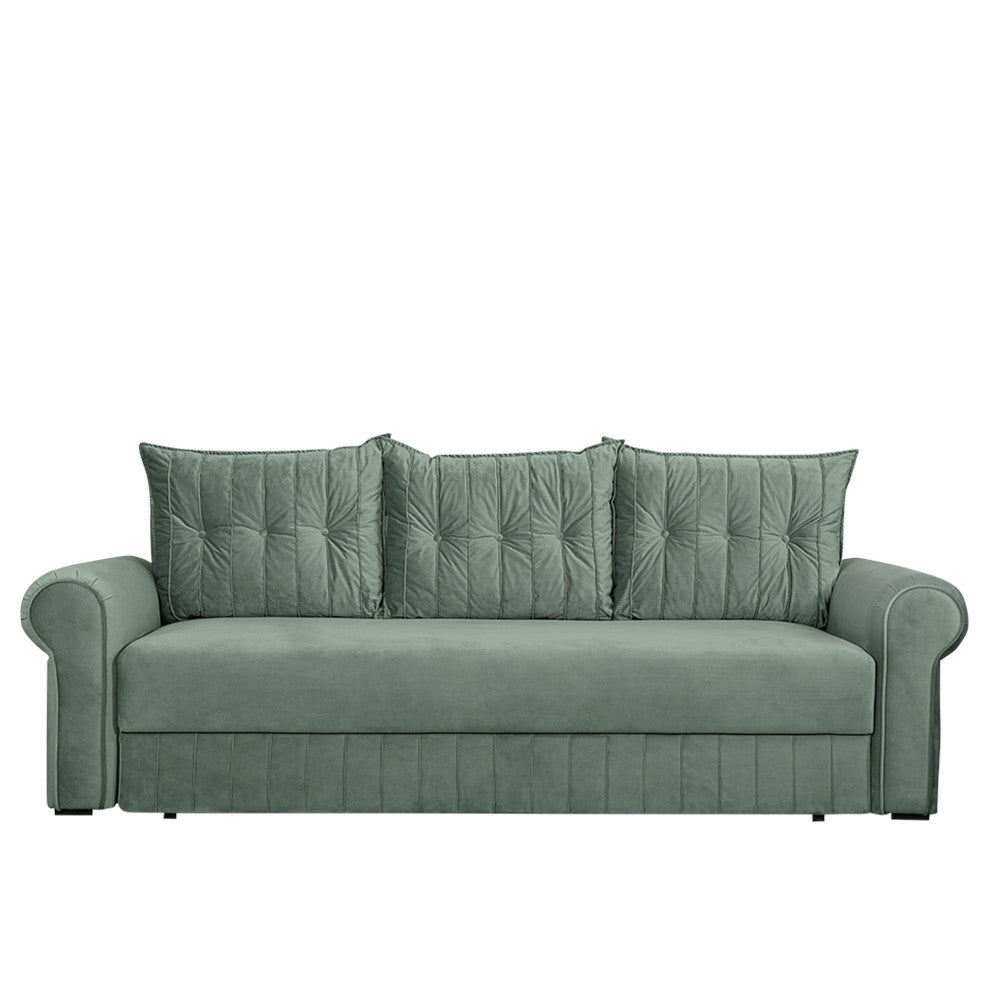 Canapea Extensibila Chic, 3 Locuri, Lada Depozitare, Verde, 242 Cm