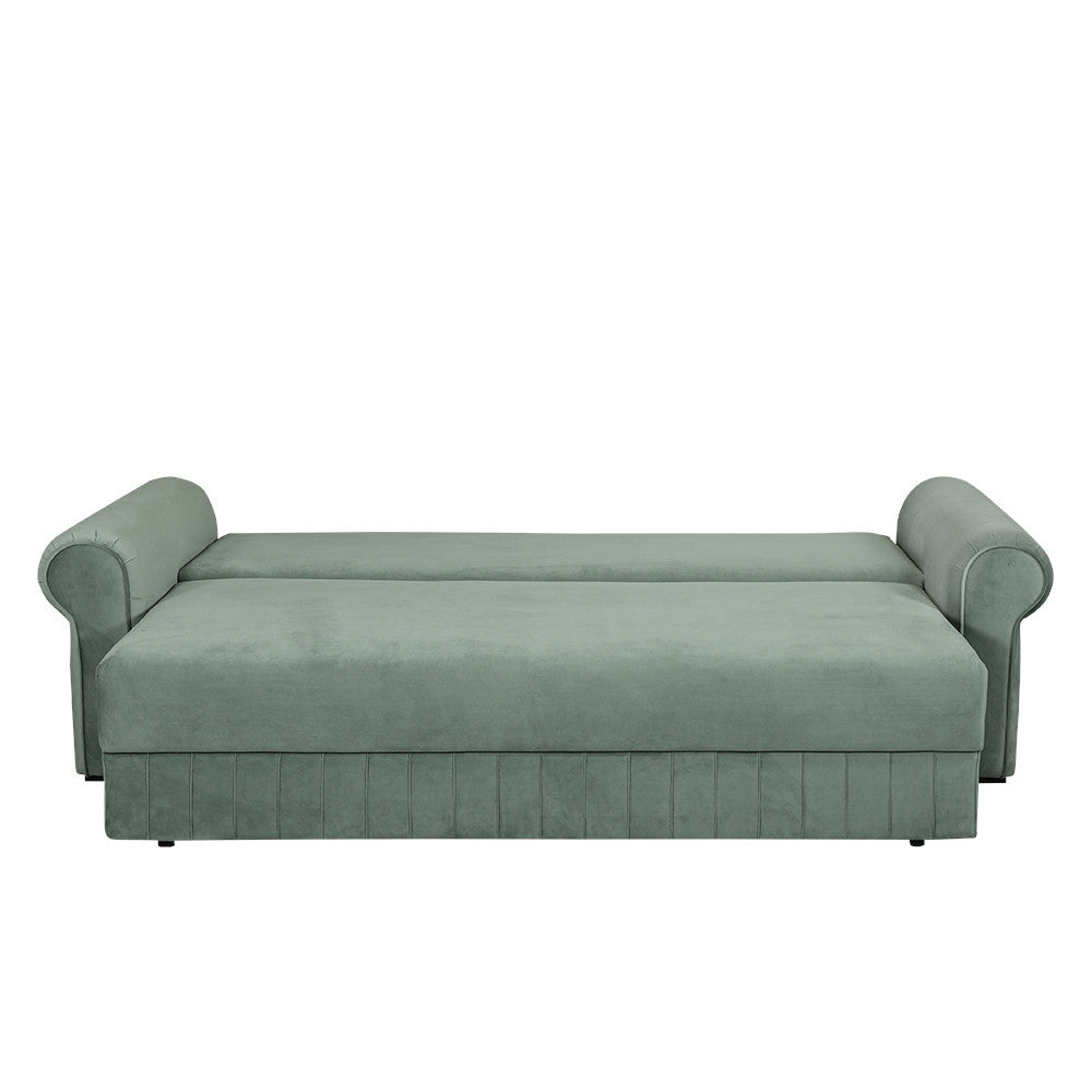 Canapea Extensibila Chic, 3 Locuri, Lada Depozitare, Verde, 242 Cm