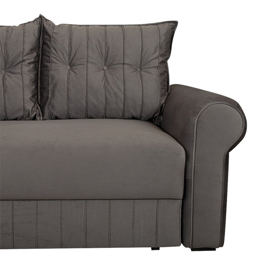 Canapea Extensibila Chic, 3 Locuri, Lada Depozitare, Gri, 242 Cm