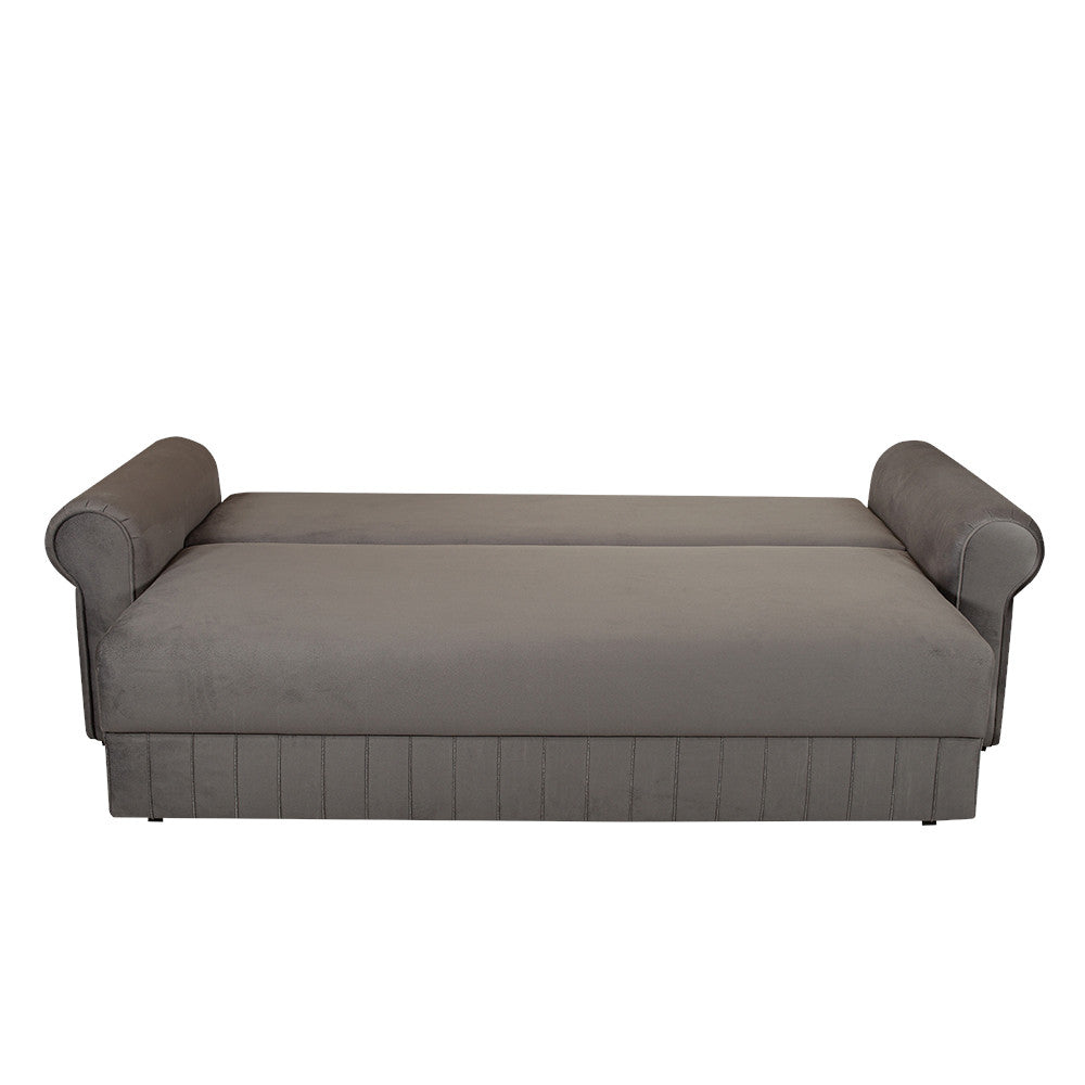 Canapea Extensibila Chic, 3 Locuri, Lada Depozitare, Gri, 242 Cm