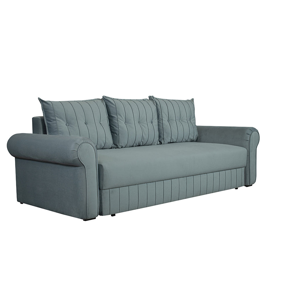 Canapea Extensibila Chic, 3 Locuri, Lada Depozitare, Albastru, 242 Cm