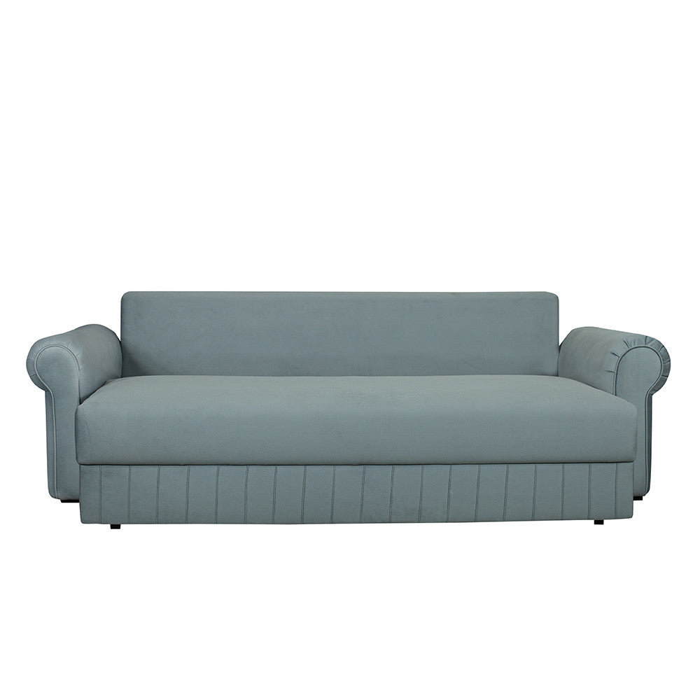 Canapea Extensibila Chic, 3 Locuri, Lada Depozitare, Albastru, 242 Cm