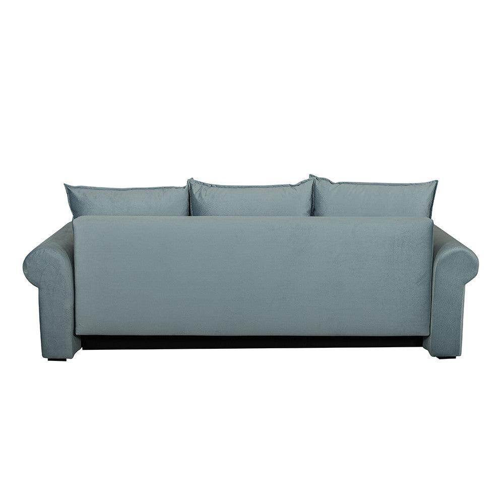 Canapea Extensibila Chic, 3 Locuri, Lada Depozitare, Albastru, 242 Cm